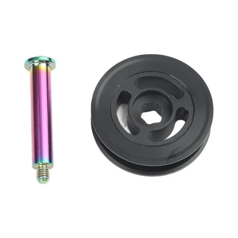 Upgrade Your Brompton Folding Bike With This Epic Nylon Chain Tensioner Pulley Wheel Featuring A Durable TC4 Titanium Bolt And Smooth Ride Performance For 8mm Or 10mm Inner Diameter Rear Setup Options, black pulley and titanium bolt