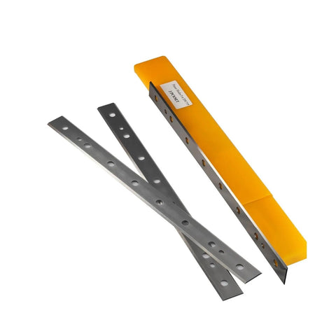 Badass 6pcs HSS Planer Blades Jointer Knives Real Heavy Duty Woodworking Machine Replacement Cutters in protective yellow packaging.