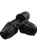 Barbed Tee 4 Pack 3 Way Fitting for Drip Irrigation Tubing 8mm and 11mm Garden Sprinkler System Connector High Impact POM Plastic