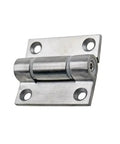 Stainless steel electrical cabinet door hinge with mounting plate and 4 screw holes, adjustable torque