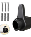 Heavy Duty EV Charger Wall Mount Holder For SAE J1772 Electric Vehicle Nozzle with screws and anchors for installation.