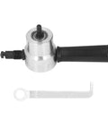 Beast Dual Head Metal Nibbler Drill Attachment For Aluminum And Steel Sheets, shown with handle and wrench