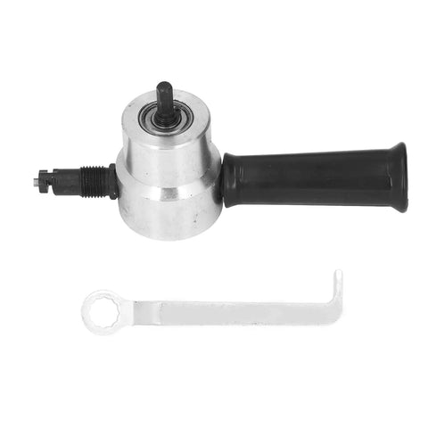 Ftovogue Portable Electric Nibbler Cutter For Sheet Metal Work with a black handle and metal body, tool for precise cutting.