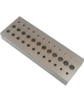 36 Hole Riveting Stake Tool For Watchmakers With Heavy Duty Metal Plate showing multiple hole sizes for precision work.