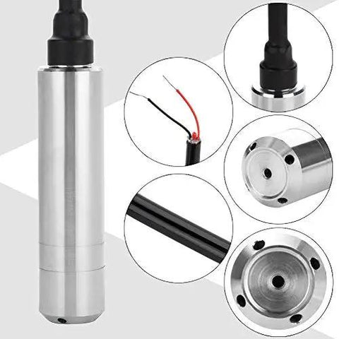 DC 24V 4-20mA Water Level Transmitter Plug-In Type Level Sensor For 0 To 5 M Range Anti-Bending Probe With 6 M Cable