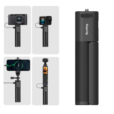 Handheld Battery Mount With 10000mAh Power Bank Charger For GoPro Hero 13 12 11 10 And Max 2 DJI Action Osmo Pocket 3 Insta360 X5 Canon Akaso Sony