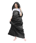 Person inside XL Widened Upgraded 4 Season Camping Sleeping Bag For Adults And Kids Built Tough Waterproof Lightweight 0F Warmth