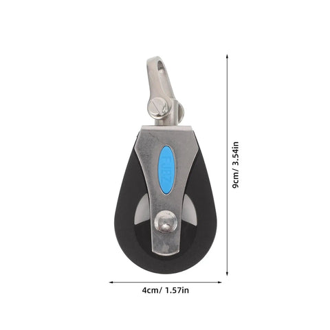Stainless Steel Nylon Pulley Wheel Swivel Block 209kg Bearing Single Pulley for Sailboat Rigging with dimensions shown