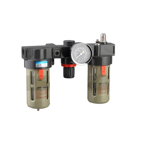Pro Grade Air Filter Regulator Lubricator FRL Unit With Auto Drain In One Quarter Three Eighth And One Half Inch Lines BC3000 A Type PT3 8