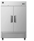 Heavy Duty Commercial Reach In Upright Refrigerator With Slick Stainless Finish Boasting A Massive Forty Three Cubic Foot Layout front view