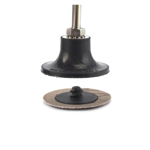 50mm R Type Quick Change Sanding Discs 62 Pcs Premium Grit Kit with backing pad for easy attachment during use.