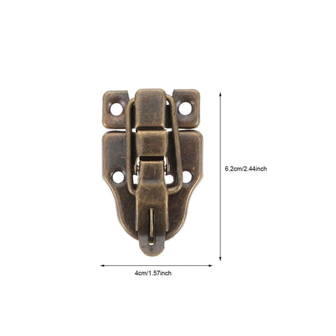Retro Duckbilled Toggle Hasp Latch And Antique Padlock Kit For Small Jewelry Boxes And Cabinets Bronze Finish Iron Hardware
