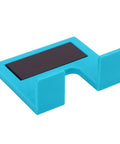 Front view of a blue hinge plate from 2 Piece Cabinet Door Hinge Jig Set For Precise Mounting And Fast Door Installation Magnetic Hinge Plate