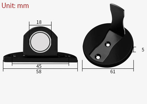 Stunning Red Bronze Hidden Magnetic Door Stop That Keeps Floors Clean And Slams At Bay For Homes, Hotels, And Offices With Nail-Free Installation dimensions and design diagram.