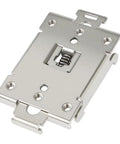 Two Pack 35mm DIN Rail Mount Clips For Solid State Relays Zinc Plated Iron Relay Brackets Rugged Guide Rail Holders For Easy Install In Control Cabinets And Industrial Electrical Panels, front view