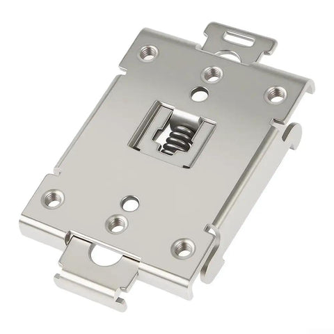 Two Pack 35mm DIN Rail Mount Clips For Solid State Relays Zinc Plated Iron Relay Brackets Rugged Guide Rail Holders For Easy Install In Control Cabinets And Industrial Electrical Panels, front view
