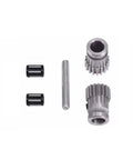 Heavy Duty Replacement Gears Bearings And Steel Pins For 3D Printer Extruder Hardware kit with two metal gears and steel pin.