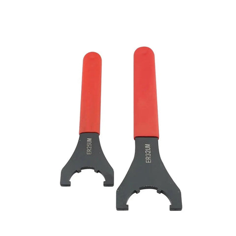 Heavy Duty ER25UM And ER32UM Precision Collet Wrench Tool For CNC Lathe Milling Spindle With Hardened High Speed Steel Grip No Slip, dual wrench set.