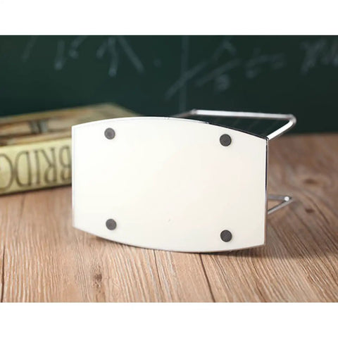 Base view of Z Shape Newton's Cradle Pendulum Balls for Learning and Home Office Decoration on a wooden desk.