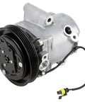 Top Shelf AC Compressor And AC Clutch Kit For Smart ForTwo Models 2008 To 2015 showing compressor unit with black pulley and wiring.