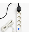 Six Outlet Power Strip With 16 Foot Cord Heavy Duty Extender Grounded Surge Guard with four sockets and 5m cord.