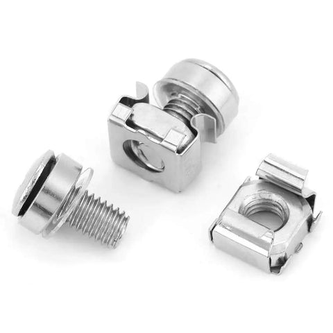 M5 X 16 Rack Screws And Cage Nuts Kit For Square Hole Server Racks And Electrical Enclosures, 20 Piece Plated Iron Fasteners Set