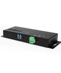 4 Port USB 3.2 Gen 1 Industrial Hub In Rugged Metal Case With Screw Lock Cable Option Beastly Fast 5Gbps Data Transfer Compatible With USB 2.0