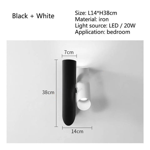 Rock Solid Black Iron Wall Sconce With Pivot Led Fixture And Chill Warm Glow Modern Minimalist bedside lighting, dimensions 14x38cm.