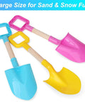 16 Inch Kids Beach Shovel Set Of 3 Durable Wood Handle ABS Plastic Sand Snow Garden Shovels