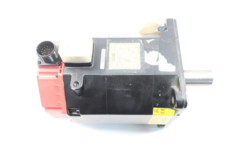 3 Phase Servo Motor 2.8 kW 3000 RPM 155V AC Heavy Duty Pro Grade for CNC and Industrial Robotic Systems Shaft Diameter 1.375 in Model A06B-0143-B075 High Torque Servo, side view