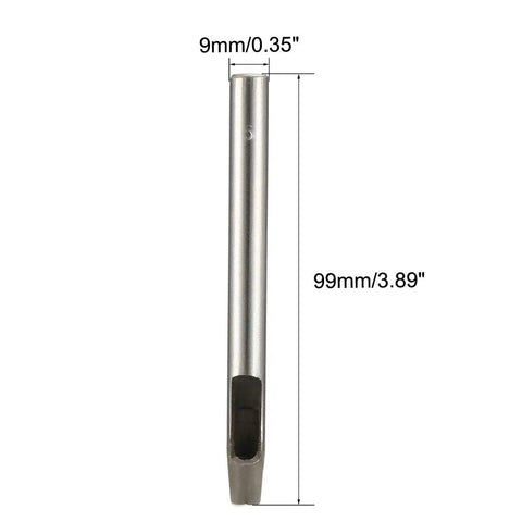 Heavy Duty Heart Shaped Hole Punch Die Cutter 6mm Diameter Durable Carbon Steel for DIY Crafting, shown with dimensions 99x9mm.