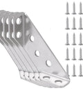 5PCS Stainless Steel Corner Brackets with 20PCS Screws Furniture Connector for Cabinet Angle Support Fixed Brace Fasteners