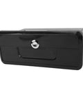 Boat glove box, black plastic lockable marine storage console
