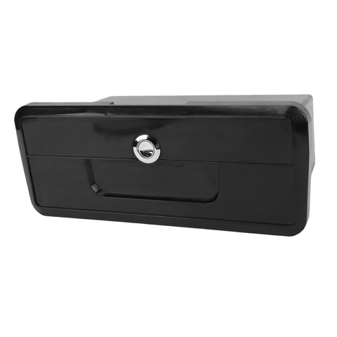 Boat glove box, black plastic lockable marine storage console