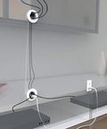 In Wall TV Power Outlet Kit White Complete Cable Grommet Set With Pre Wired Power Cord for streamlined wire management.
