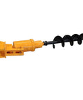 Beefy Heavy Duty 200mm Hydraulic Earth Auger Attachment For 2 To 3.5 Ton Mini Excavators, yellow and black auger drill visible