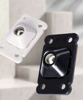 Peel Stick Self Adhesive Caster Wheels Universal Swivel Pulleys for Moving Heavy Boxes Furniture Storage Shelves in black and white.