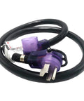 Heavy Duty 50 Amp RV and EV Extension Cord 36 Ft NEMA 14 50P to 14 50R with lighted connectors coiled.