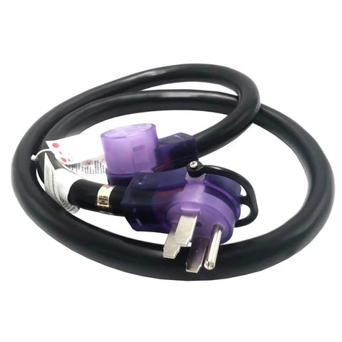 Heavy Duty 50 Amp RV and EV Extension Cord 36 Ft NEMA 14 50P to 14 50R with lighted connectors coiled.