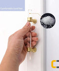 Hand holding clear acrylic and gold cabinet handle with comfort feel. Ten Pack 3 Inch Acrylic Drawer Pulls Gold Cabinet Handles Clear Glass Hardware For Dresser And Furniture Makeovers Upcycle Ready Durable Zinc Alloy Construction With Easy Installation And Modern Shine For Your Home Upgrades.