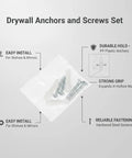 Heavy Duty Drywall Anchors With Steel Screws Kit For Hollow Walls Durable PP Plastic Expansion Plugs For Easy Mounting Shelves Mirrors Pictures Cabinets And Decor In Home Or Office, pack view