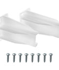 Heavy Duty White Drawer Track Back Plate Kit With Mounting Screws Replaces Side Mounted Ball Bearing Slides Kitchen Cabinet Hardware Easy Swap Fixes Wobbly Drawers Quick Assembly set of 2 with screws