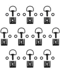 Motorcycle Race Fasteners Quick Release D Ring One Quarter Turn Clip Style Type C Dark Black 17mm Universal Fit