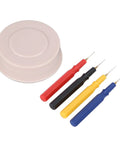 Watch Repair Oiler Kit With Four Plastic Oilers In Four Sizes, Oiler Pen Needles And One Oil Cup For Watchmakers, Clocks And DIY Repairs Pro Grade Tool Set shown