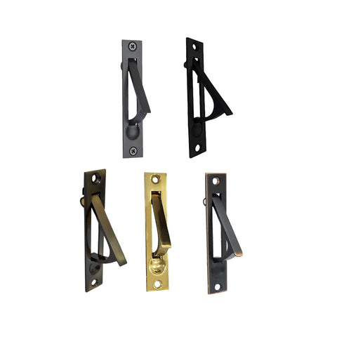 Solid Brass Edge Pull Handle 4 Inch Satin Nickel for Pocket Doors and Sliding Doors, various finishes, mounting hardware included