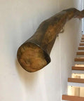 Top Shelf Pine Wood Handrail Kit Adjustable From One Foot To Twenty Feet No Slip Stair Railing, natural wood finish.