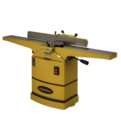 Six Inch Jointer With Three Auto-Set High Speed Steel Knives, 1 HP Single Phase 115/230V, 66 In Infeed and Outfeed Tables, Built-In 1/2 In Rabbeting Ledge, Extra Long 38 In Two-Way Tilting Fence With Positive Stops, Model 54A