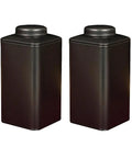 The Real Deal Airtight Iron Tea Tins With Tight Seal Keep Your Loose Leaf Coffee Beans And Spices Fresh All Week Long Set Of Two Black Metal Storage Jars