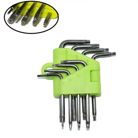 Top Notch 8 Piece L Star Hex Key Set Made From Heavy Duty Chrome Vanadium Steel For Gaming Gadgets And Electronics Fixin' With Pro T7 T8 Bit Power, green holder