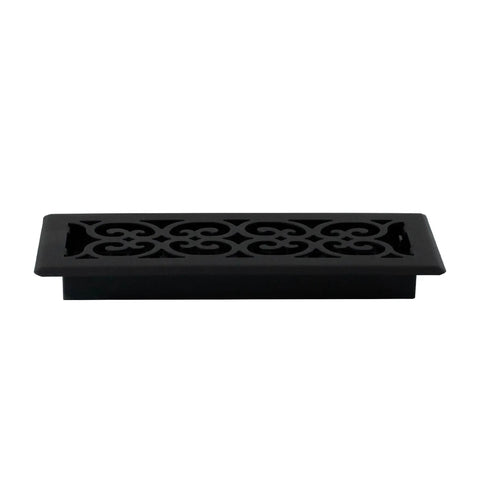 Metal Scroll Decorative Air Vent Cover For 4x12 Floor Register With Adjustable Control Lever And Easy Install For Home AC Vents Textured Black Fits 4x12 Opening